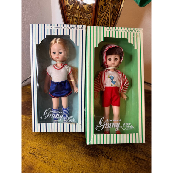Vintage Ginny Dolls 2. 1978 one blonde one brown. Brand new in box - Picture 2 of 12